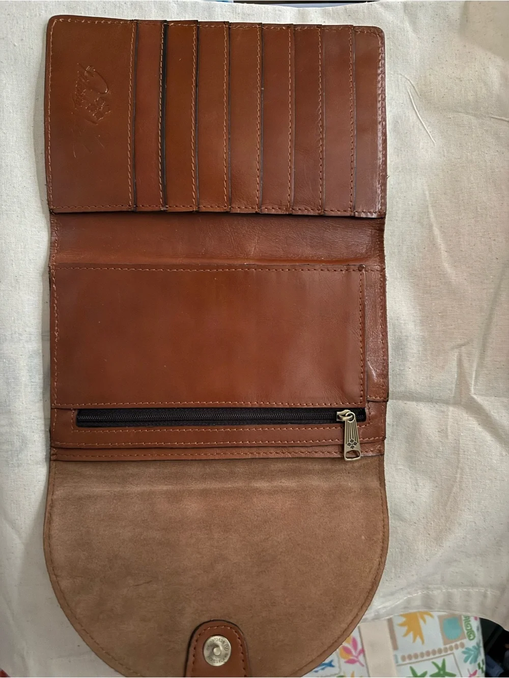 Patricia Nash Floral Print Wallet with Brown Leather Belt